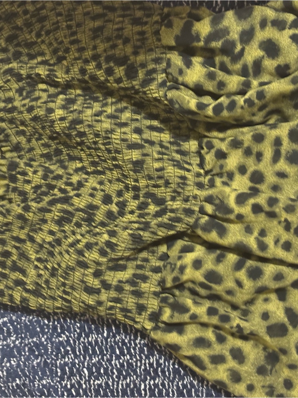 H&M Olive Green Leopard Print Mini Skirt